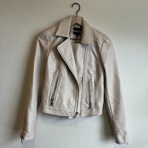 Express Taupe Faux Leather Moto Jacket